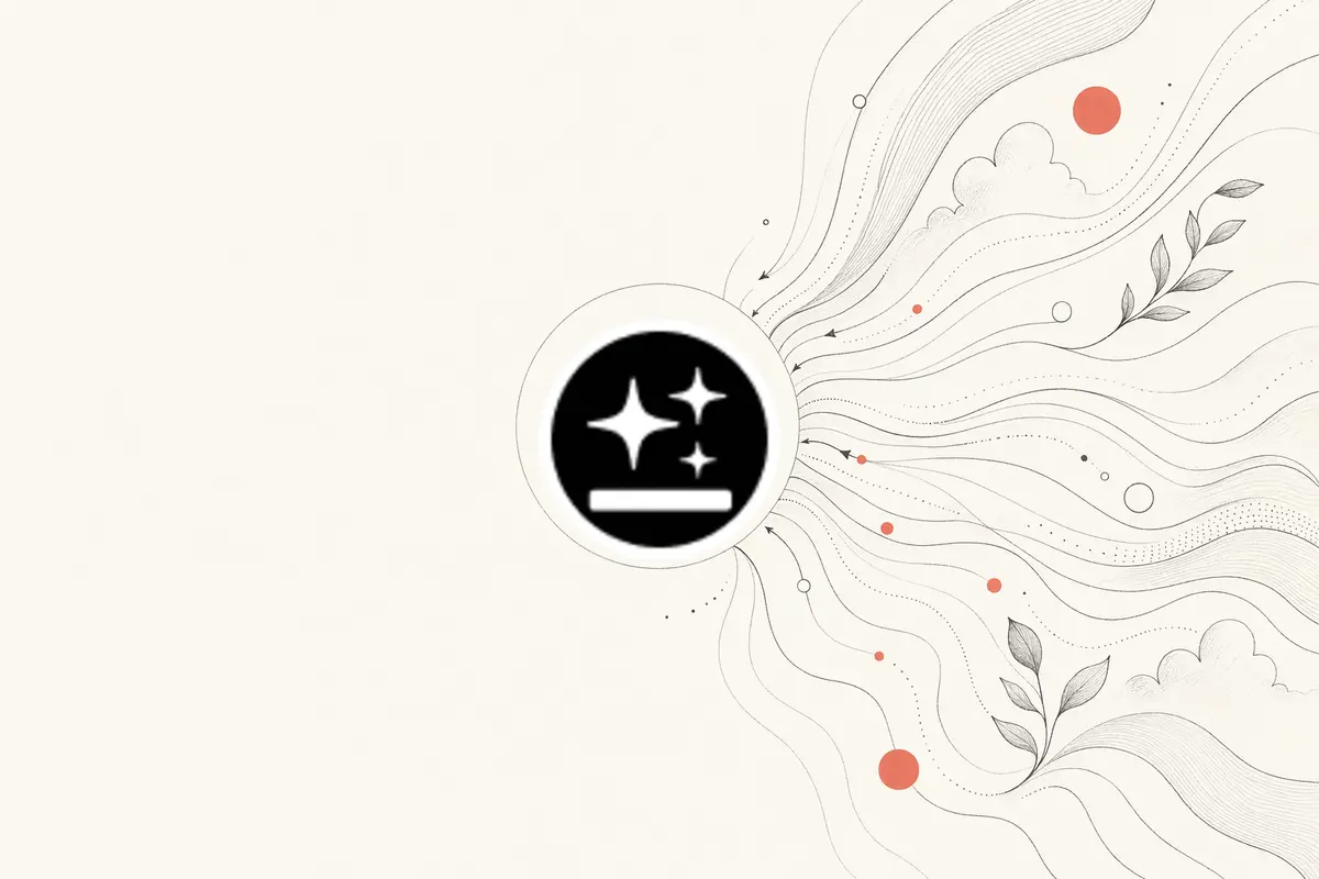 OpenDesign vs Genspark — illustrazione editoriale su carta calda di un prompt che converge in un design hub che possiedi